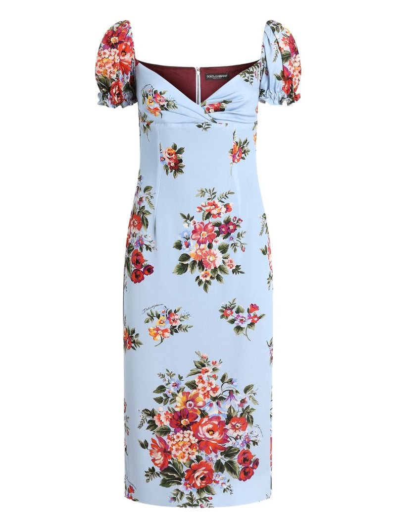 Dolce & Gabbana Flower print silk dress | Urbalenti™ NYC
