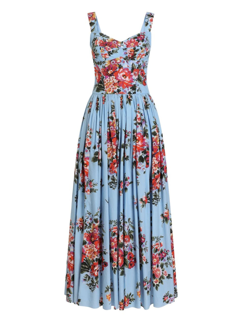 Dolce & Gabbana Flower Print Long Dress | Urbalenti™ NYC
