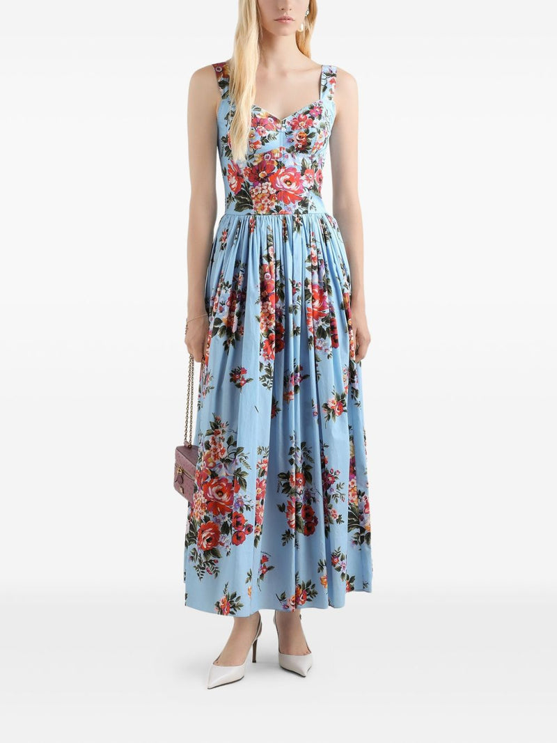 Dolce & Gabbana Flower Print Long Dress | Urbalenti™ NYC