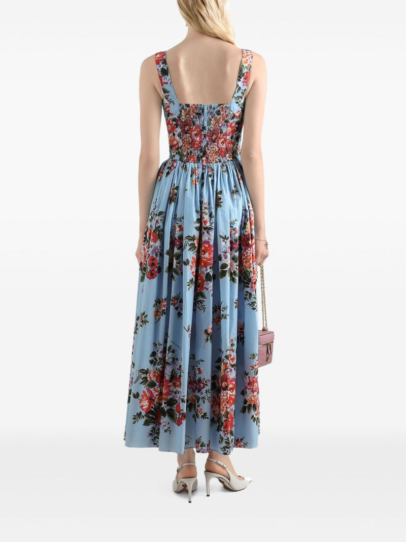 Dolce & Gabbana Flower Print Long Dress | Urbalenti™ NYC