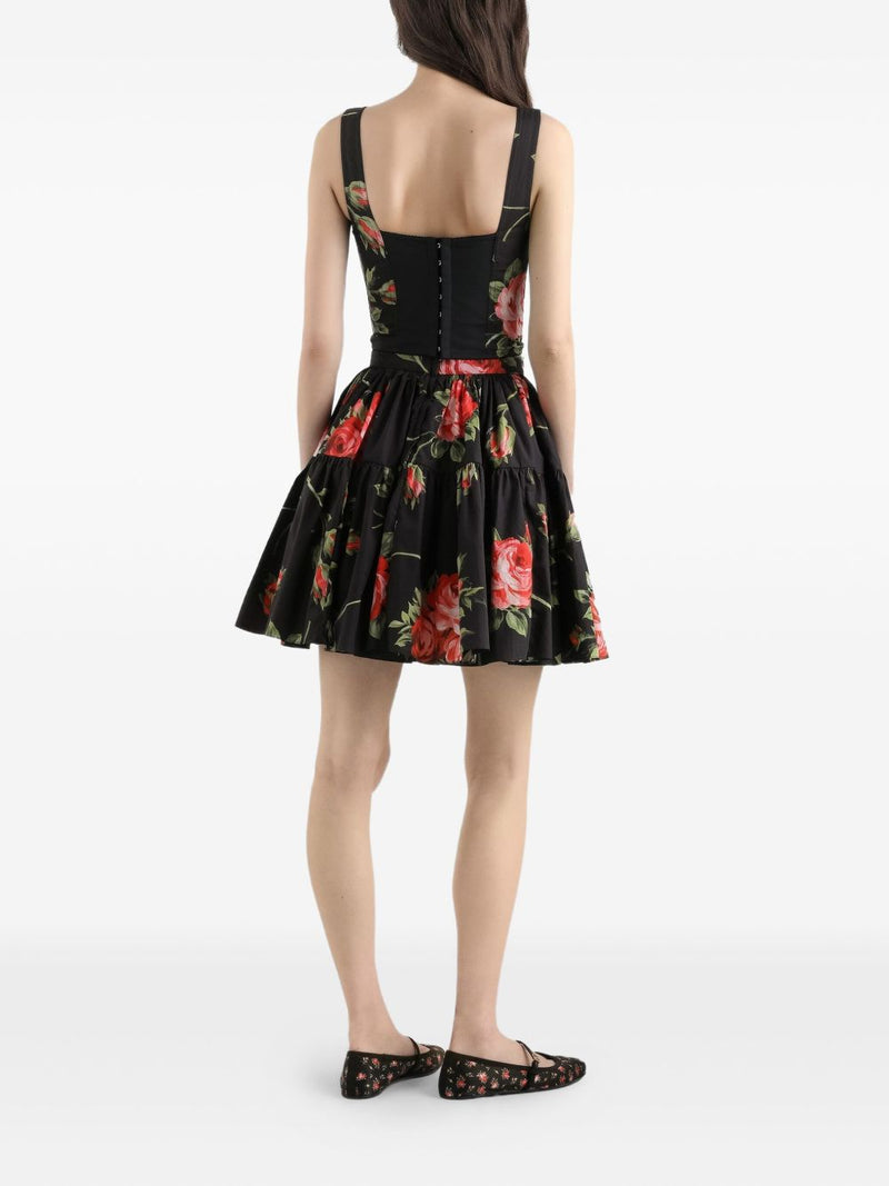 Dolce & Gabbana Roses bouquet print bustier top | Urbalenti™ NYC