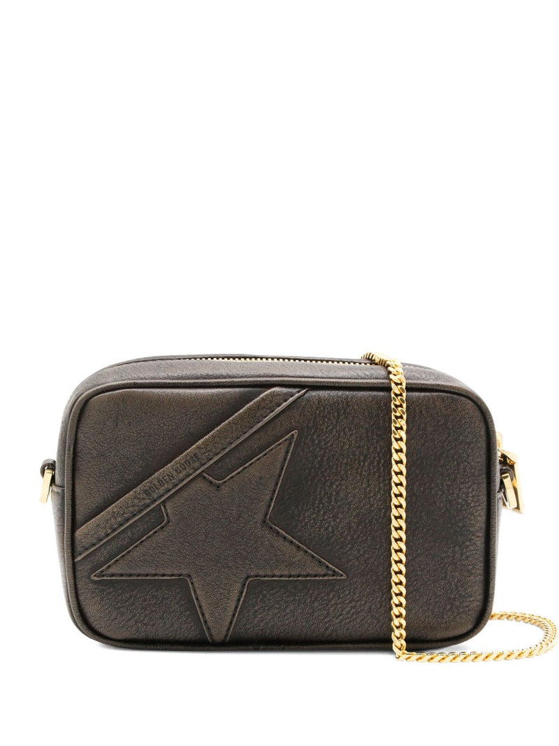 Golden Goose Mini Star Bag In Distressed Dark-Brown Leather With Tone-On-Tone Star | Urbalenti™ NYC