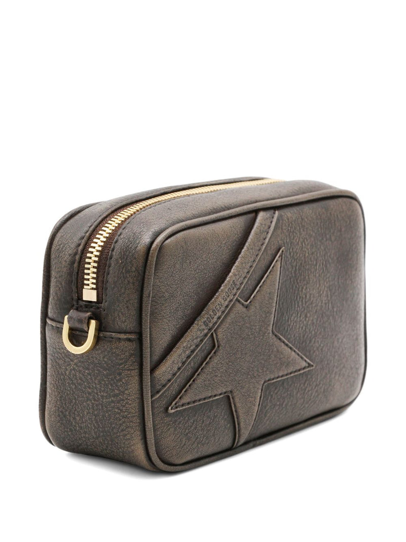Golden Goose Mini Star Bag In Distressed Dark-Brown Leather With Tone-On-Tone Star | Urbalenti™ NYC