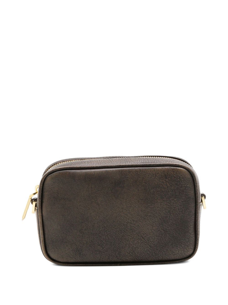Golden Goose Mini Star Bag In Distressed Dark-Brown Leather With Tone-On-Tone Star | Urbalenti™ NYC