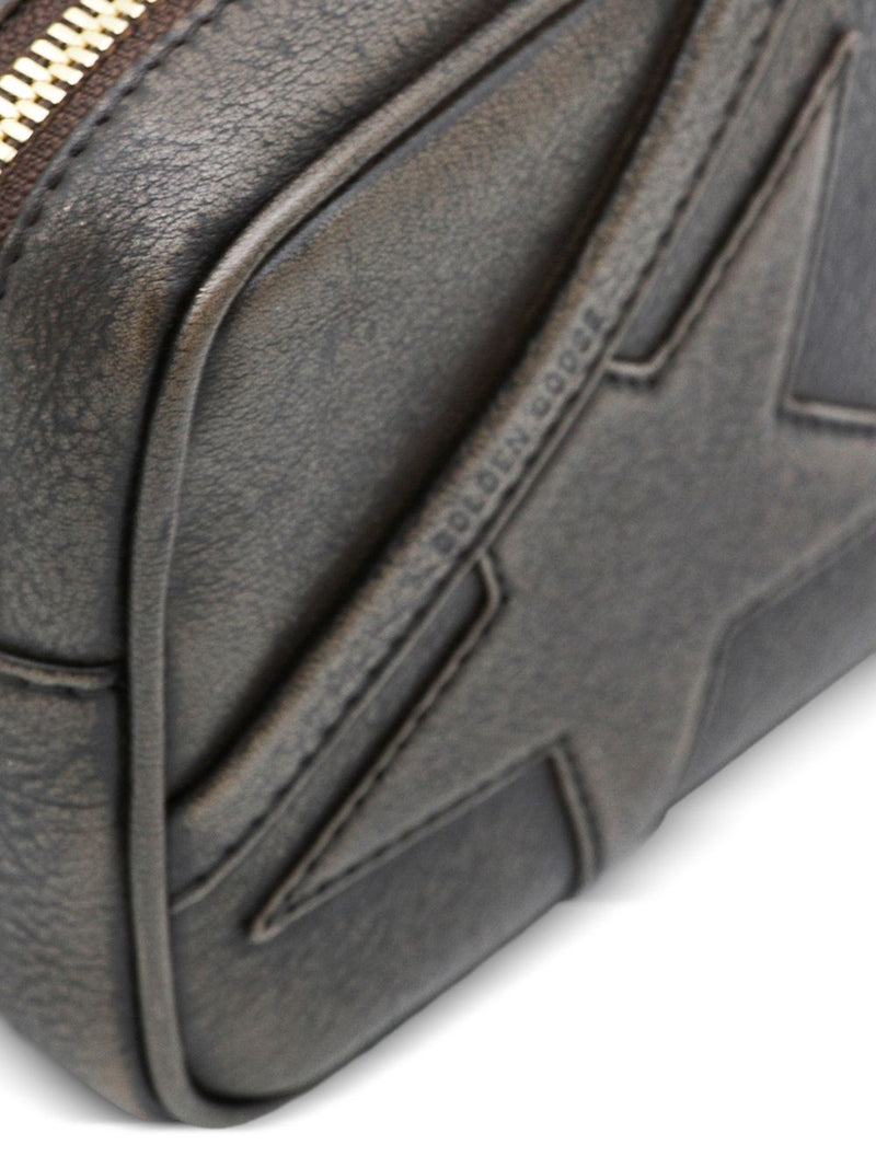 Golden Goose Mini Star Bag In Distressed Dark-Brown Leather With Tone-On-Tone Star | Urbalenti™ NYC