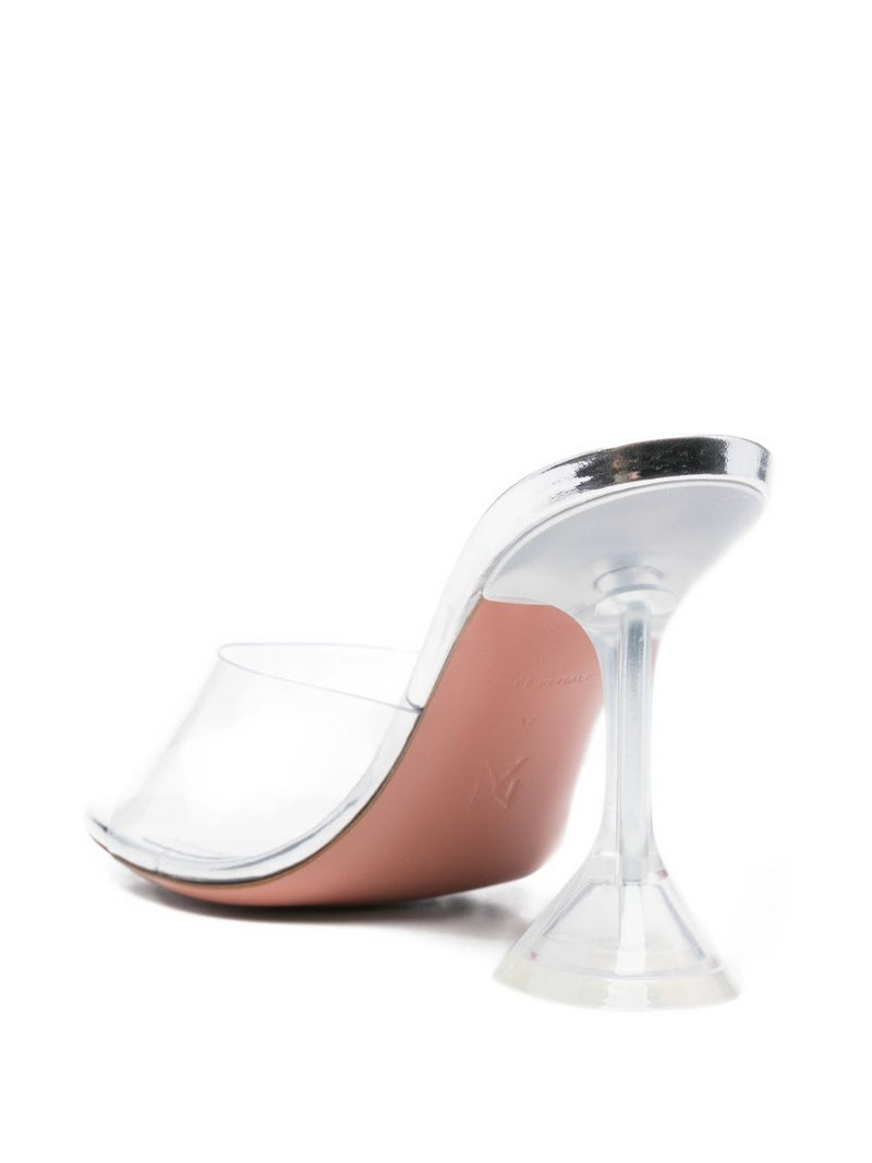Amina Muaddi Lupita Glass Slipper 95 Transparent Pvc | Urba... | Urbalenti™ NYC
