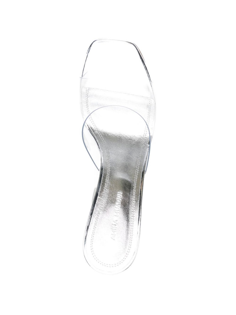 Amina Muaddi Lupita Glass Slipper 95 Transparent Pvc | Urba... | Urbalenti™ NYC