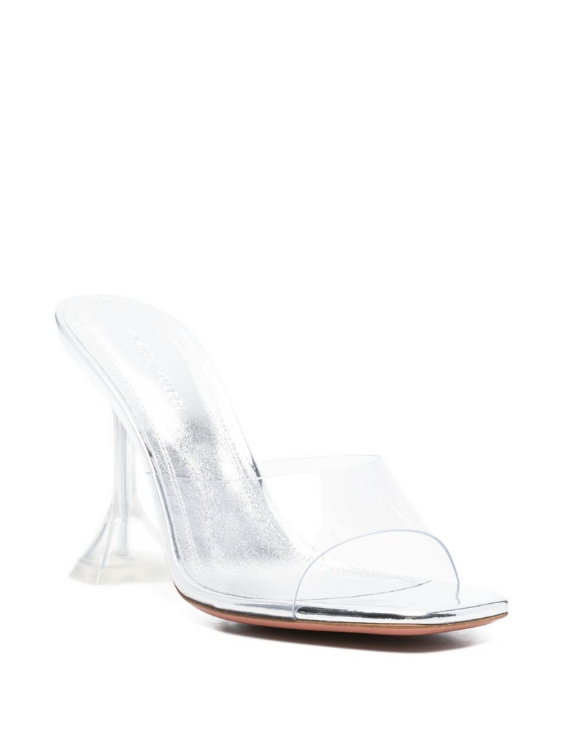 Amina Muaddi Lupita Glass Slipper 95 Transparent Pvc | Urba... | Urbalenti™ NYC