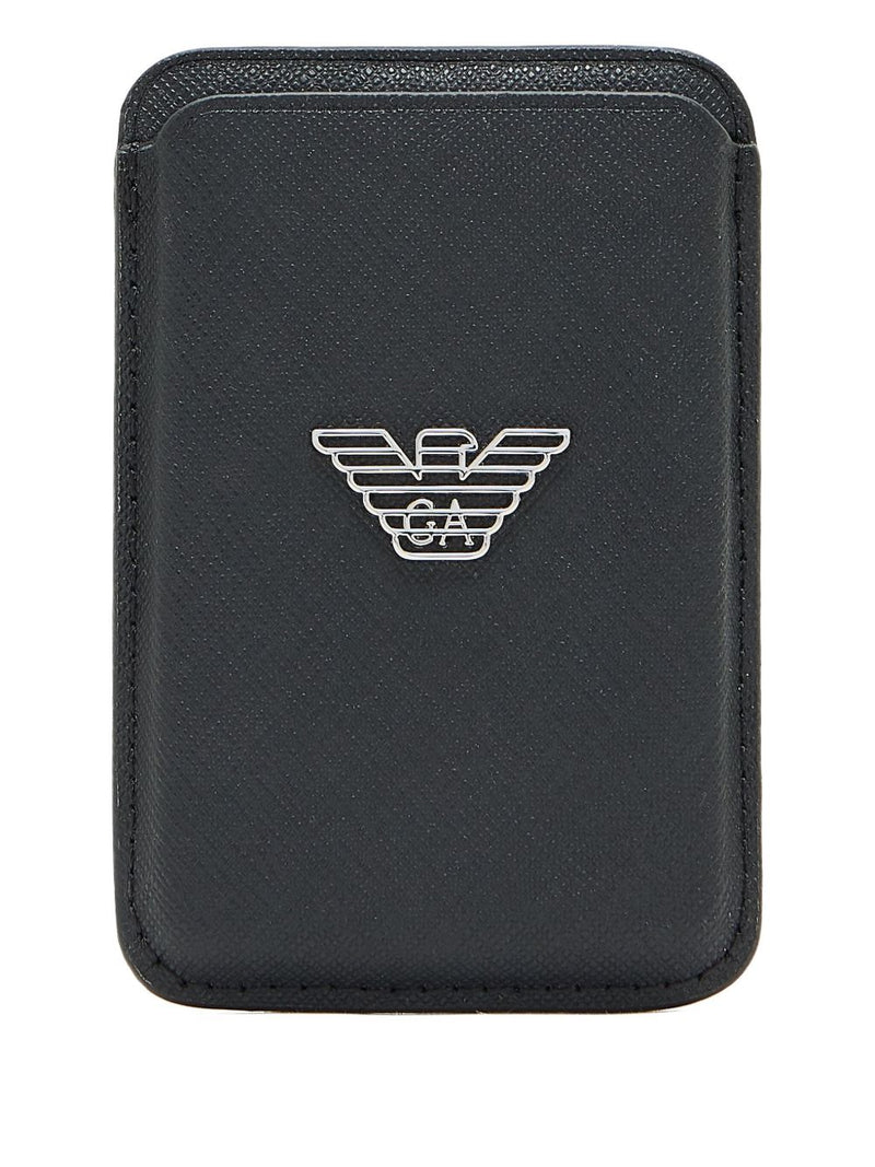 Emporio Armani Asv Regenerated Saffiano Magnetic Card Holder | Urbalenti™ NYC