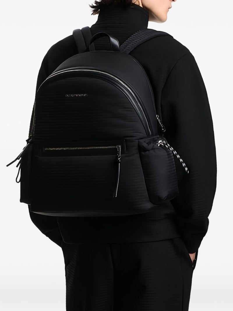 EMPORIO ARMANI EXCLUSIVE Emporio Armani Round Nylon Backpack With Monogram Lettering | Urbalenti™ NYC