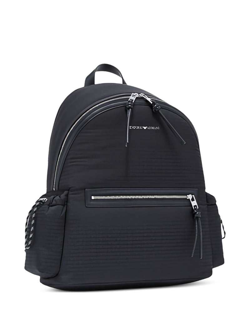 EMPORIO ARMANI EXCLUSIVE Emporio Armani Round Nylon Backpack With Monogram Lettering | Urbalenti™ NYC
