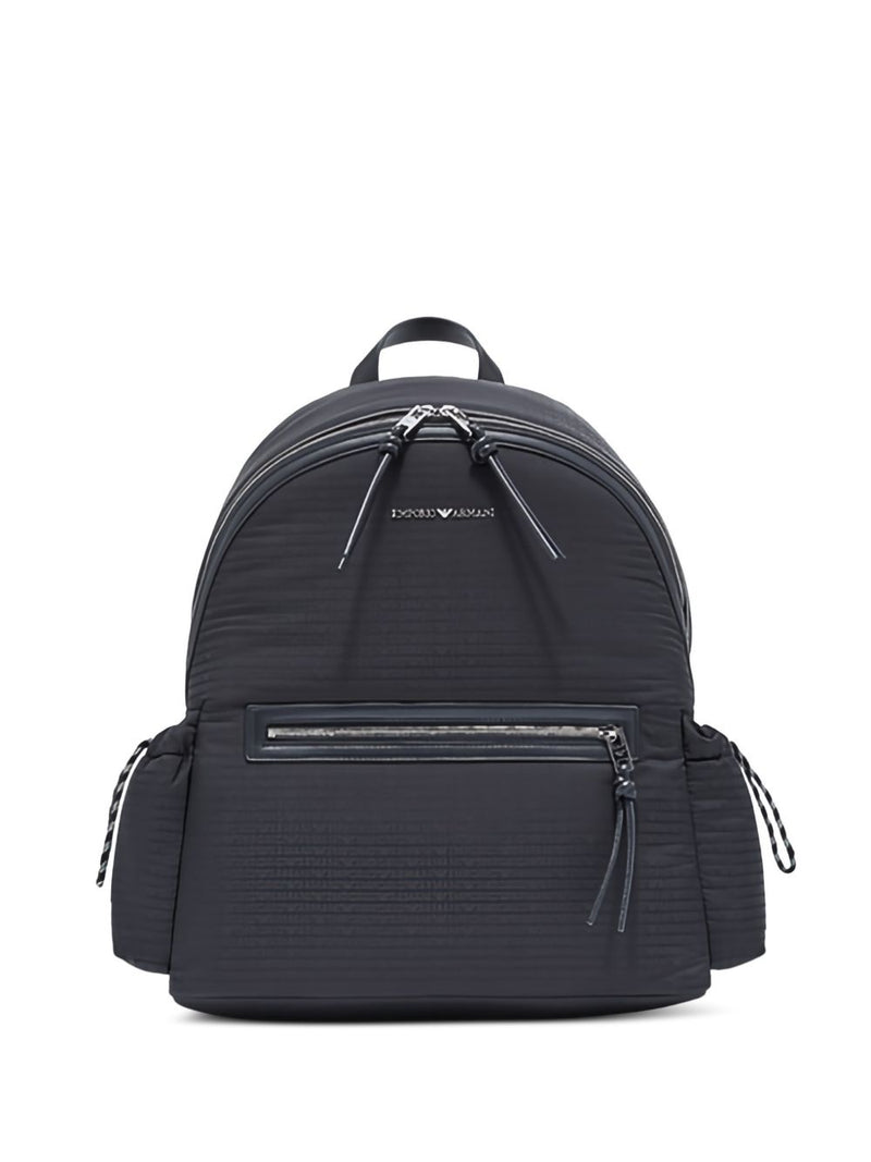 EMPORIO ARMANI EXCLUSIVE Emporio Armani Round Nylon Backpack With Monogram Lettering | Urbalenti™ NYC