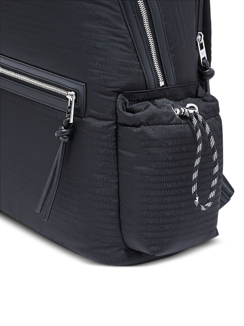 EMPORIO ARMANI EXCLUSIVE Emporio Armani Round Nylon Backpack With Monogram Lettering | Urbalenti™ NYC