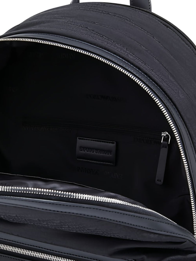 EMPORIO ARMANI EXCLUSIVE Emporio Armani Round Nylon Backpack With Monogram Lettering | Urbalenti™ NYC