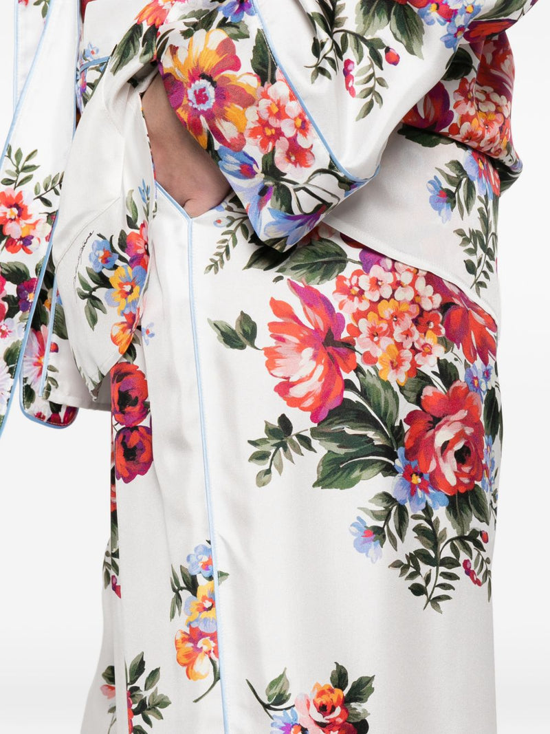 Dolce & Gabbana Flower print silk trousers | Urbalenti™ NYC