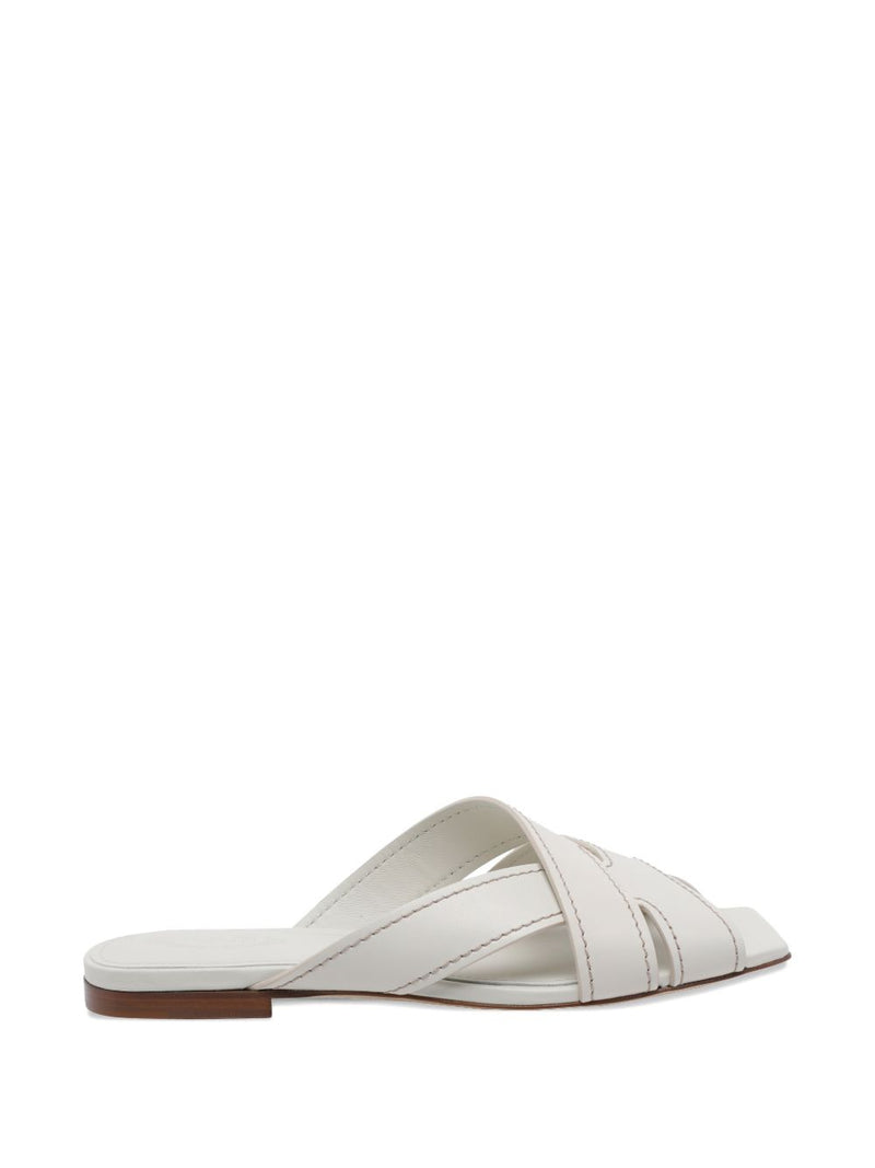 Tod'S Leather Sandals - White Leather | Urbalenti™ NYC
