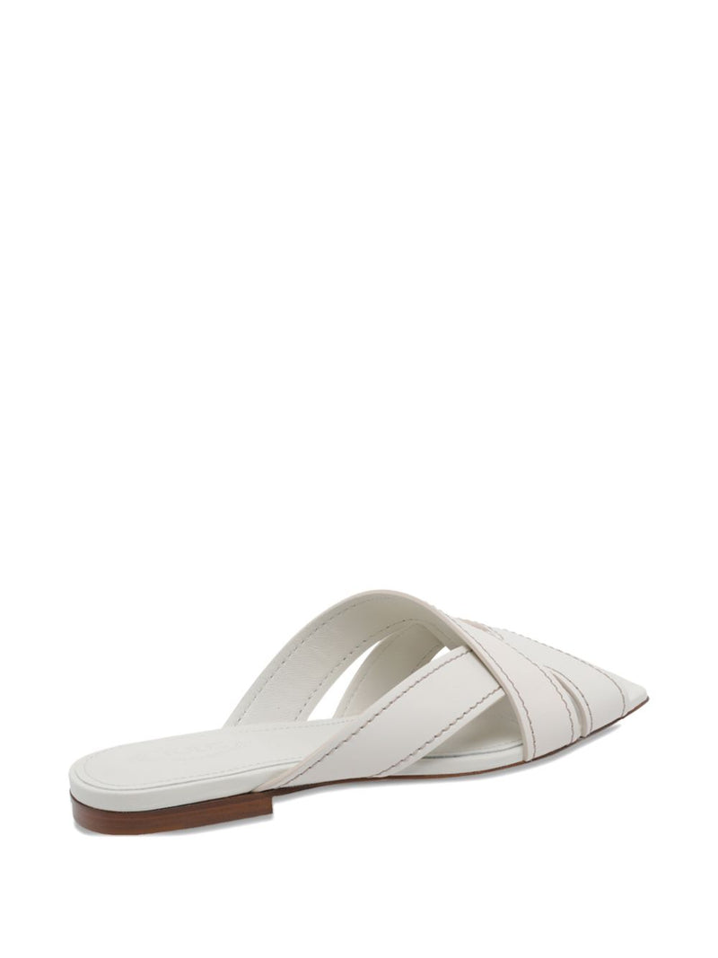 Tod'S Leather Sandals - White Leather | Urbalenti™ NYC