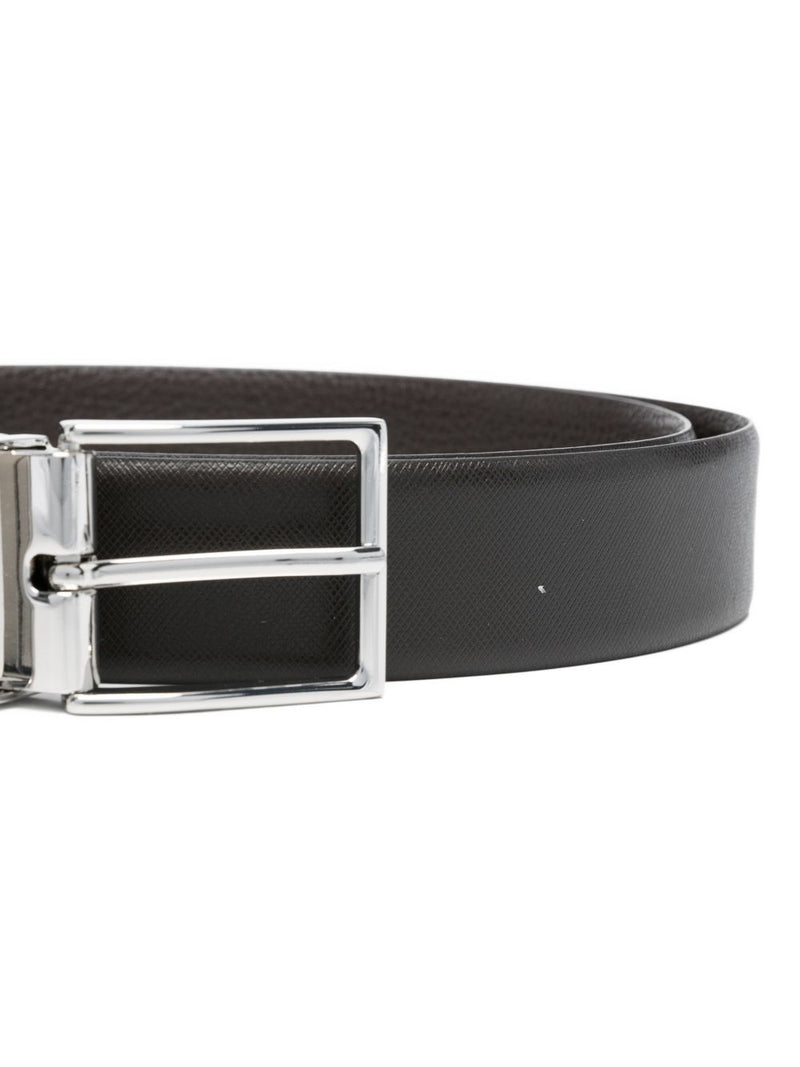 EMPORIO ARMANI EXCLUSIVE Reversible Saffiano Leather Belt | Urbalenti™ NYC