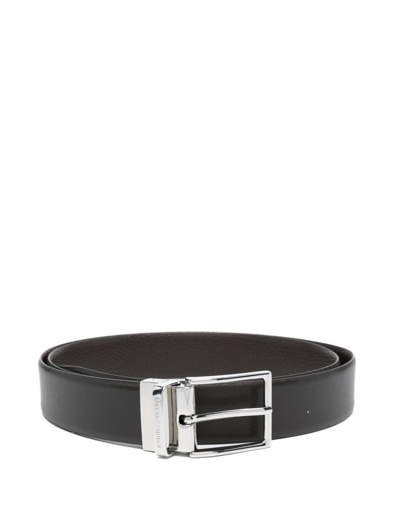 EMPORIO ARMANI EXCLUSIVE Reversible Saffiano Leather Belt | Urbalenti™ NYC