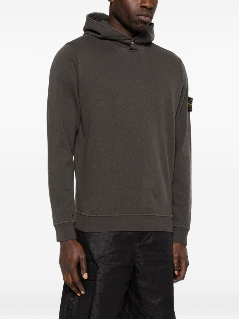 Stone Island Logo cotton hoodie | Urbalenti™ NYC
