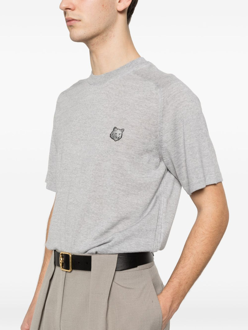 Maison Kitsuné Maison Kitsuné Fox head fine merino short sleeve jumper