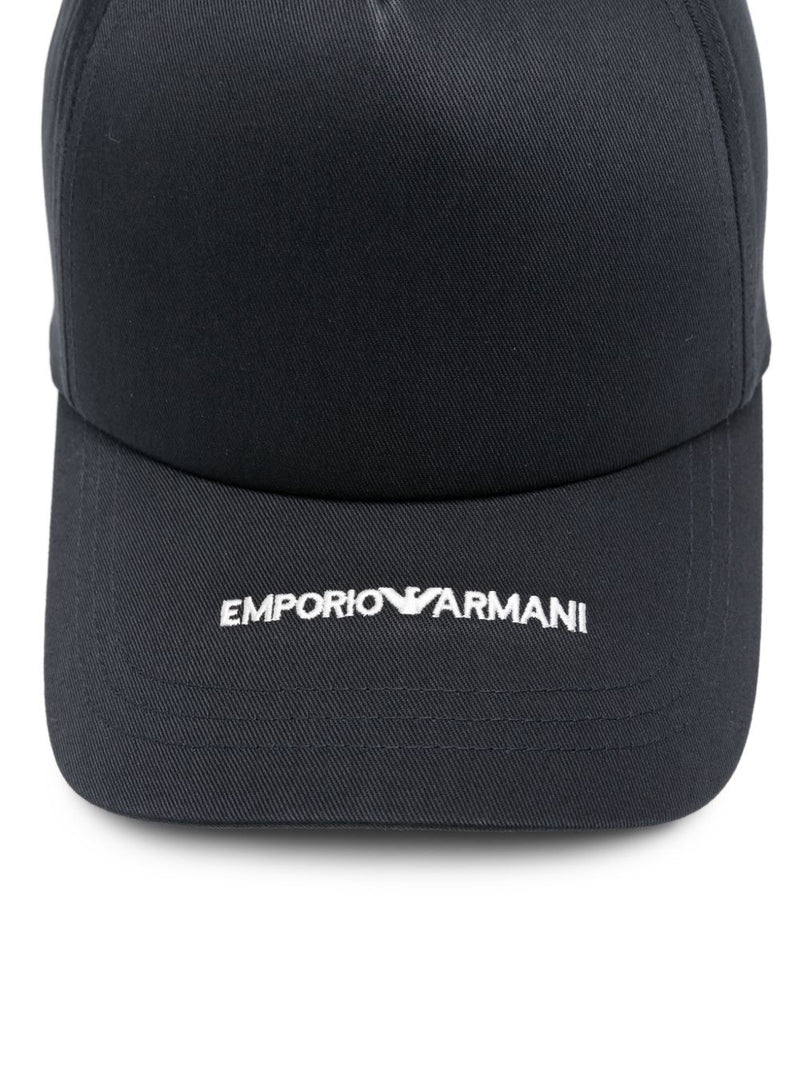 Emporio Armani Canvas Baseball Cap With Embroidered Logo | Urbalenti™ NYC