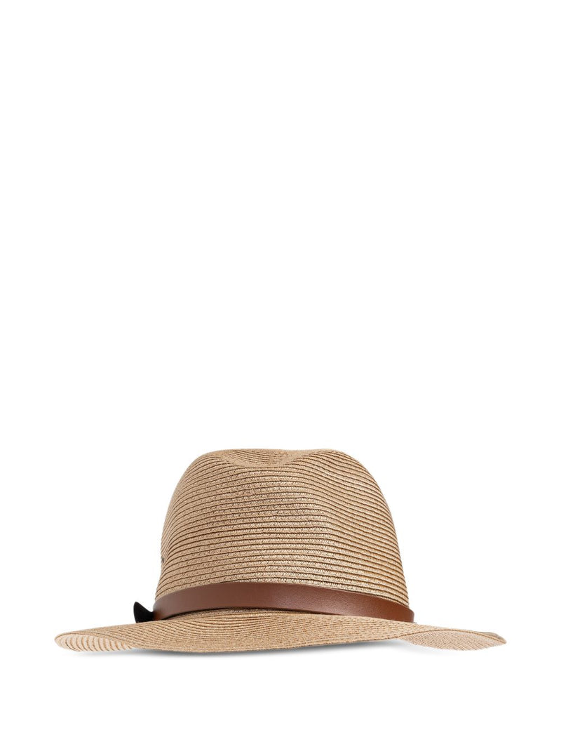 Emporio Armani Woven Raffia Fedora Hat | Urbalenti™ NYC