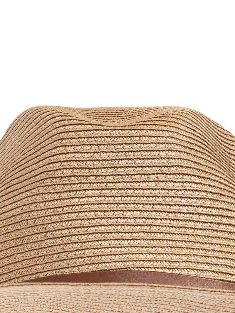 Emporio Armani Woven Raffia Fedora Hat | Urbalenti™ NYC