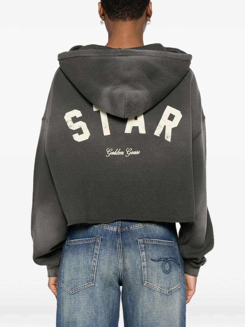 Golden Goose Cotton cropped hoodie | Urbalenti™ NYC