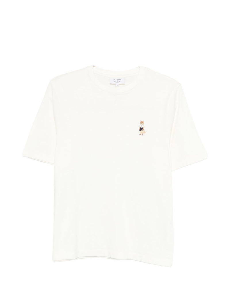 Maison Kitsuné Maison Kitsuné Dressed Fox embroidered cotton t-shirt