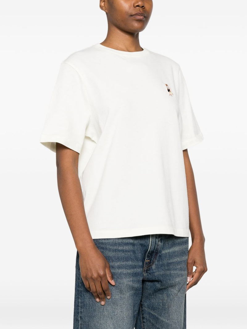 Maison Kitsuné Maison Kitsuné Dressed Fox embroidered cotton t-shirt