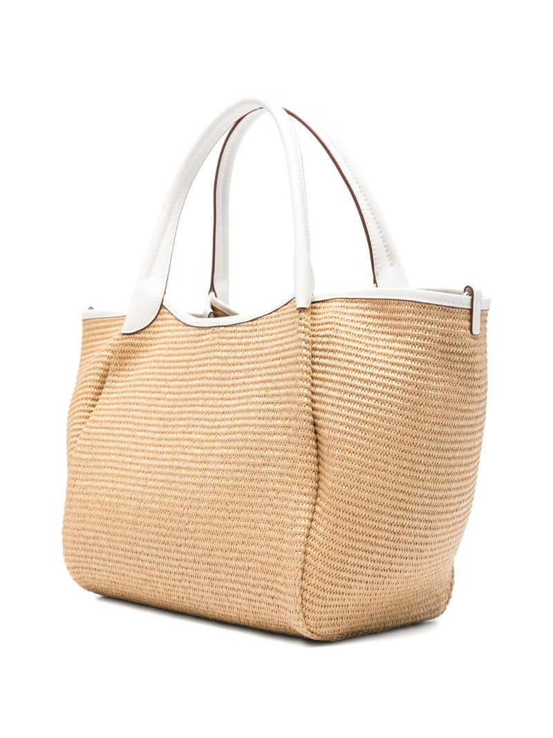 Emporio Armani Woven Straw Medium Shopper Bag | Urbalenti™ NYC