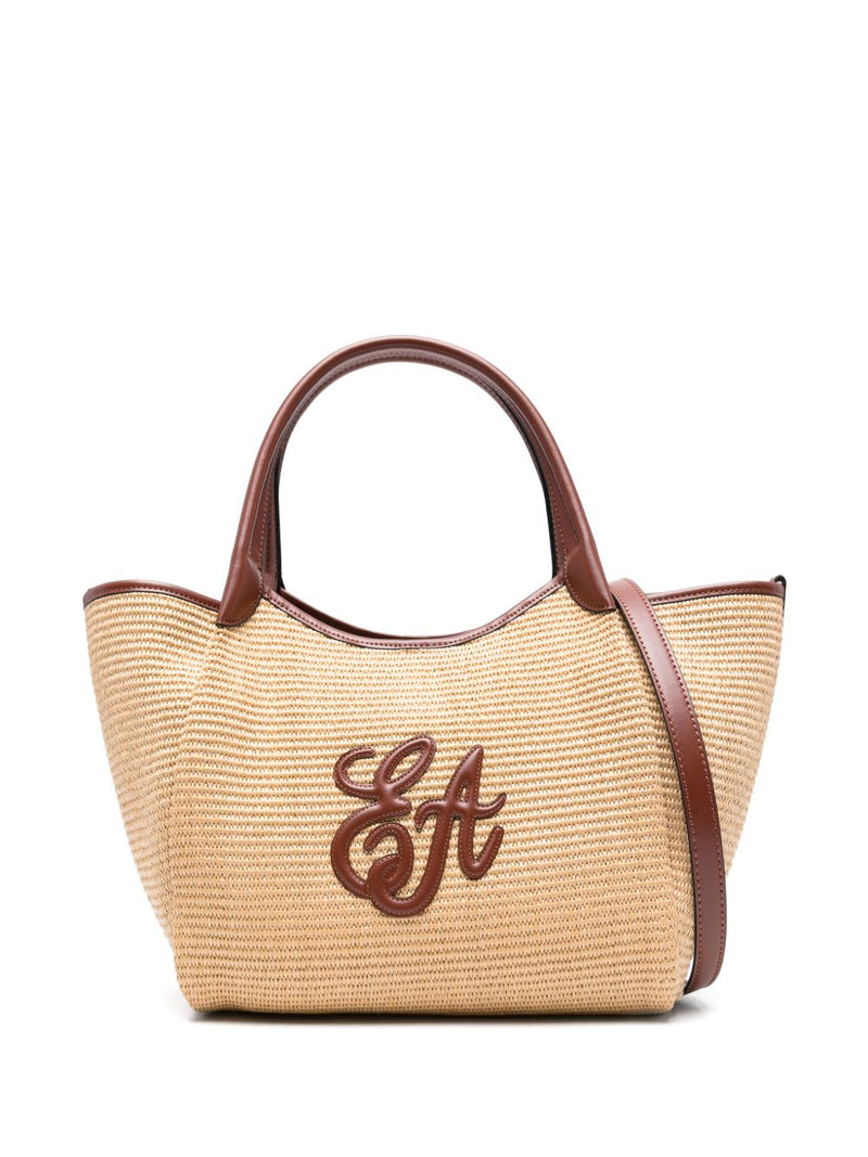 Emporio Armani Woven Straw Medium Shopper Bag | Urbalenti™ NYC