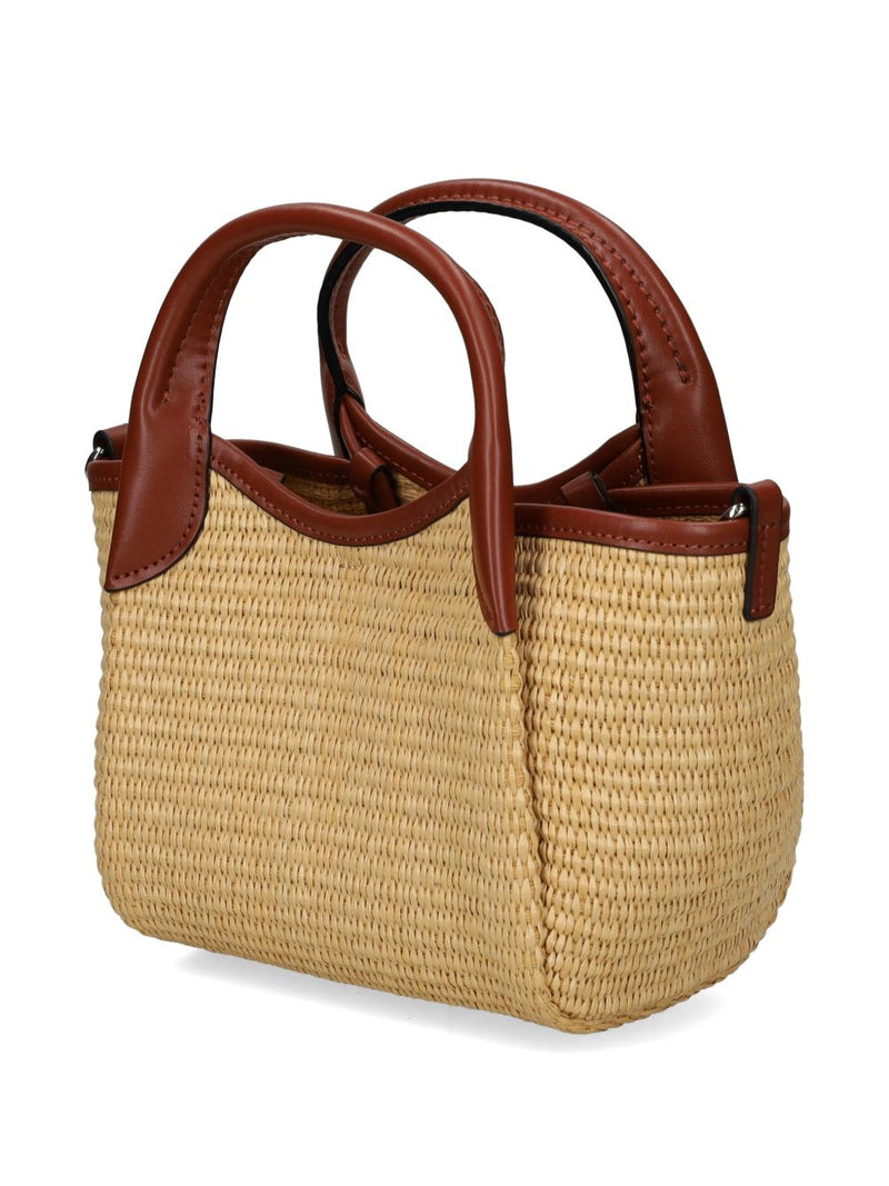 Emporio Armani Woven Straw Small Shopper Bag | Urbalenti™ NYC