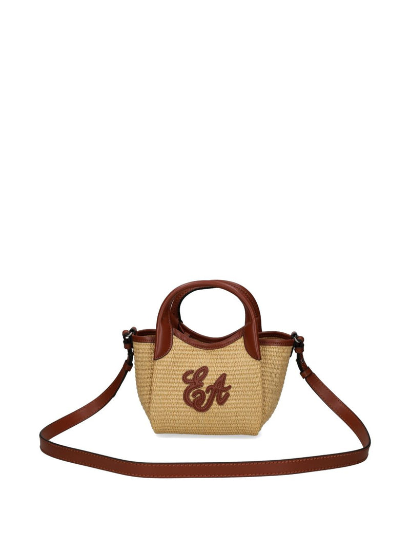 Emporio Armani Woven Straw Small Shopper Bag | Urbalenti™ NYC