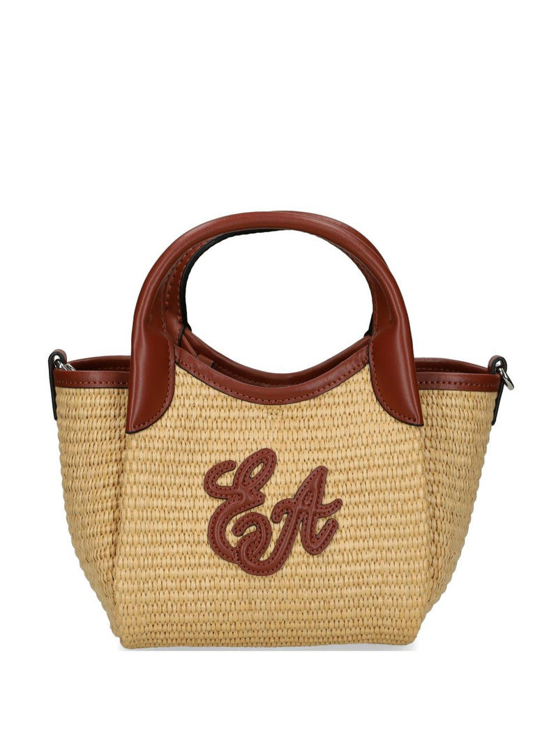 Emporio Armani Woven Straw Small Shopper Bag | Urbalenti™ NYC