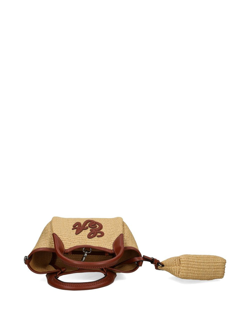 Emporio Armani Woven Straw Small Shopper Bag | Urbalenti™ NYC