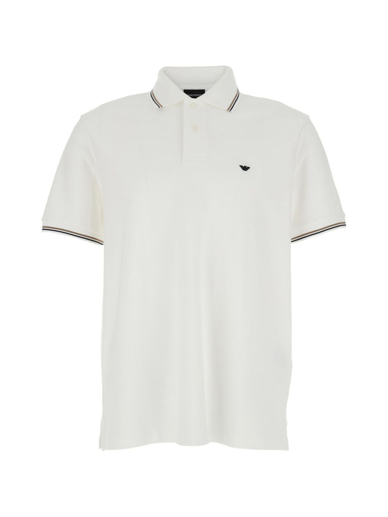 Emporio Armani Logo cotton polo shirt | Urbalenti™ NYC