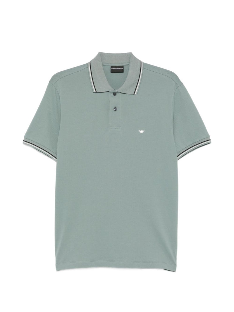 Emporio Armani Logo cotton polo shirt | Urbalenti™ NYC