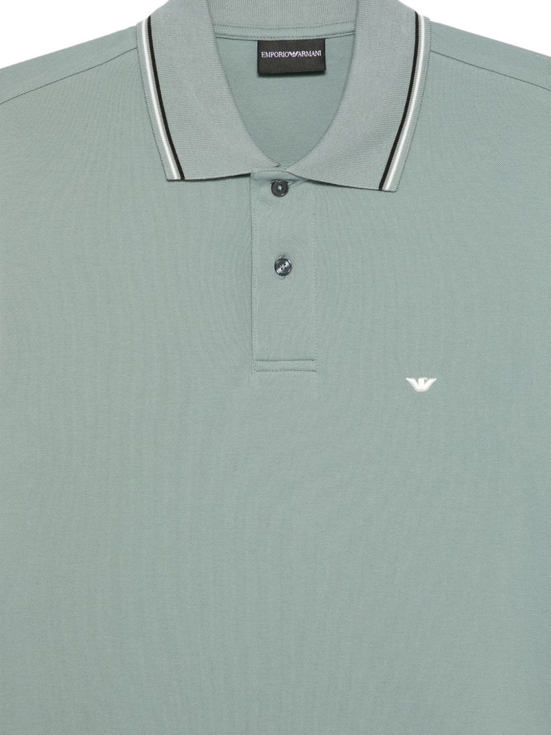 Emporio Armani Logo cotton polo shirt | Urbalenti™ NYC