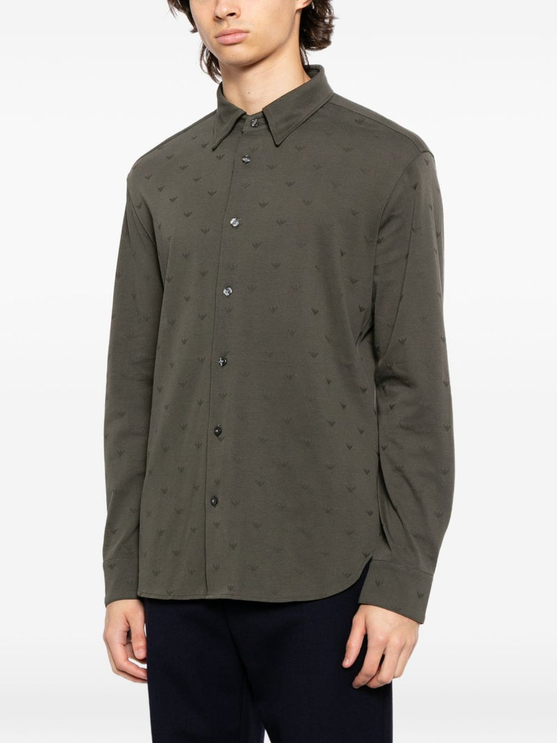 Emporio Armani Logo cotton shirt | Urbalenti™ NYC