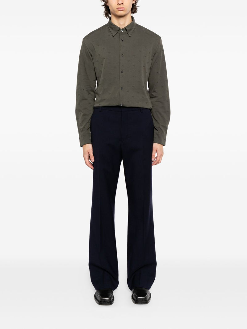 Emporio Armani Logo cotton shirt | Urbalenti™ NYC