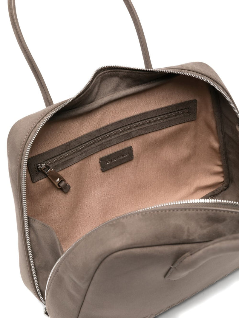 Emporio Armani Eagle Club Capsule Collection Suede-Effect Shoulder Bag | Urbalenti™ NYC