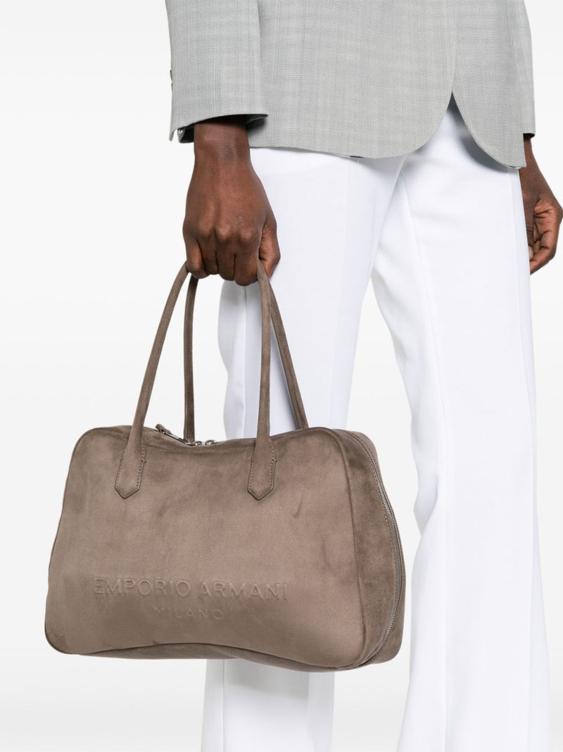 Emporio Armani Eagle Club Capsule Collection Suede-Effect Shoulder Bag | Urbalenti™ NYC