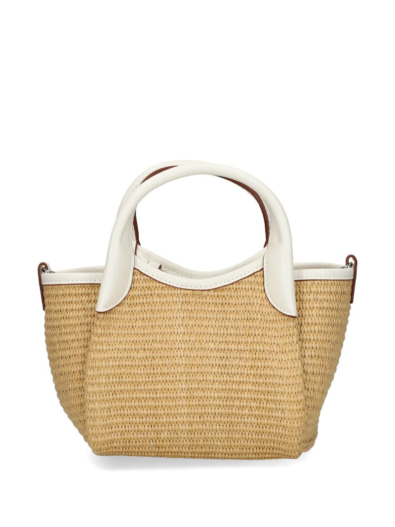 Emporio Armani Woven Straw Small Shopper Bag | Urbalenti™ NYC