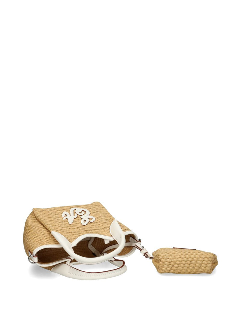Emporio Armani Woven Straw Small Shopper Bag | Urbalenti™ NYC