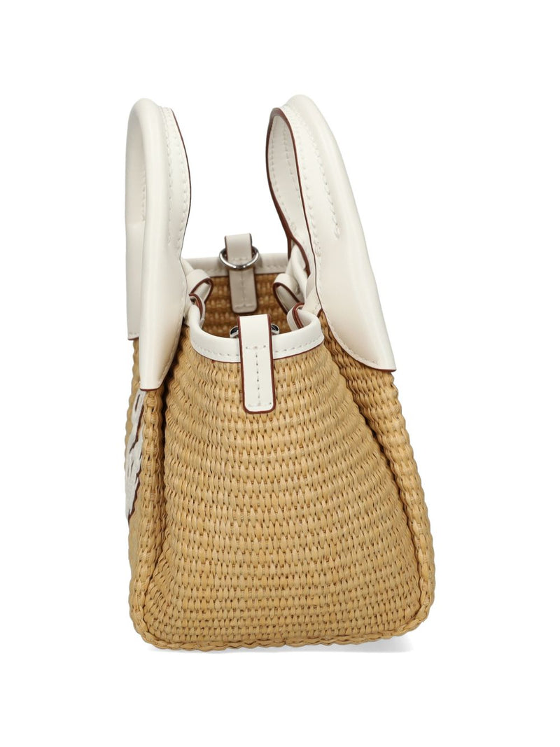 Emporio Armani Woven Straw Small Shopper Bag | Urbalenti™ NYC