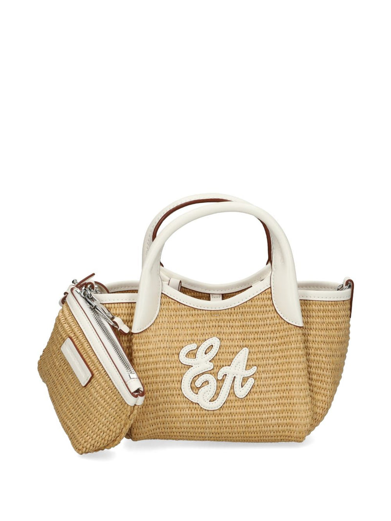 Emporio Armani Woven Straw Small Shopper Bag | Urbalenti™ NYC