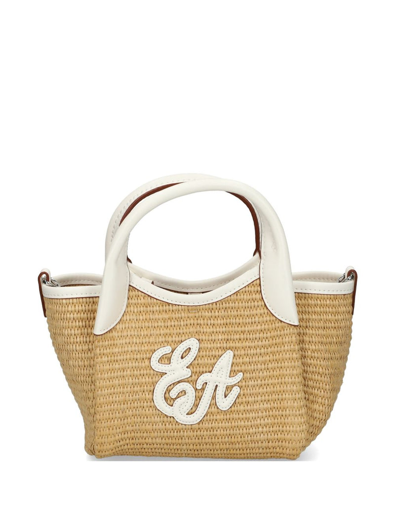 Emporio Armani Woven Straw Small Shopper Bag | Urbalenti™ NYC