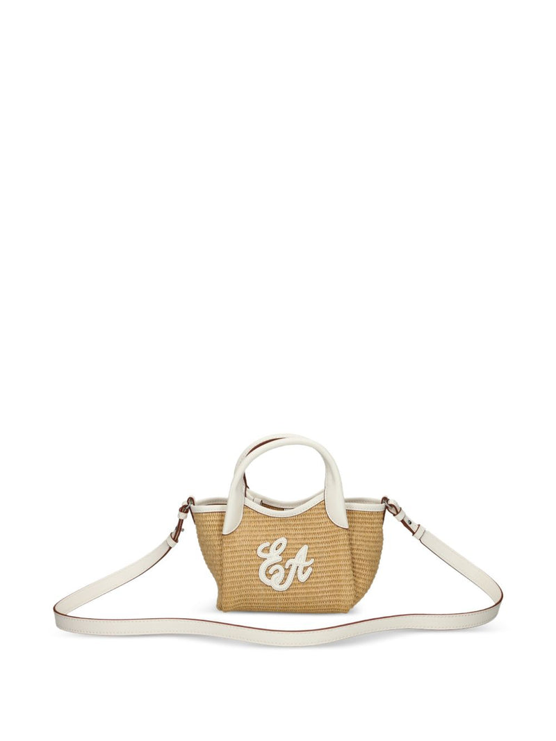 Emporio Armani Woven Straw Small Shopper Bag | Urbalenti™ NYC